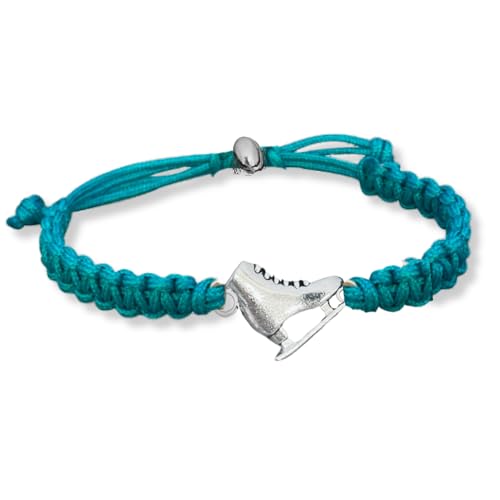 Infinity Collection Figure Skating Charm Bracelet, Ice Skating Jewelry, Adjustable Skate Bracelet, Figure Skater Gift, Ice Skating Gifts, Ice Skating Accessories(Turquoise)