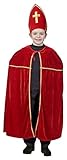 Größenempfehlung: 116-140 Das Kostümland Sankt Nikolaus Kostüm für Kinder - Bischof Umhang Mitra für Weihnachten Krippenspiel Theateraufführung