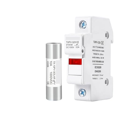 Fusible photovoltaïque 10A contre surchauffe base porte-fusible DC 1000V