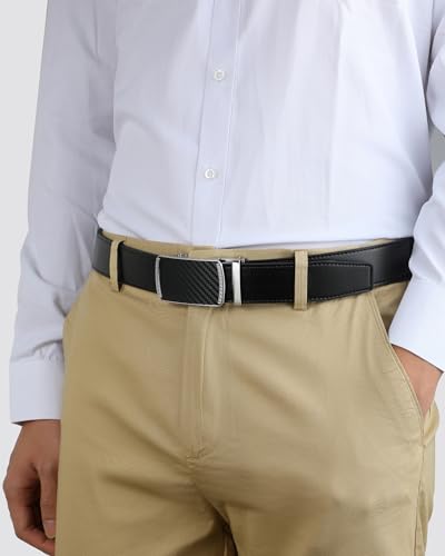 Image of CHAOREN Mens Belt Leather Ratchet Belt - Customizable Fit, Effortless Style (35mm)