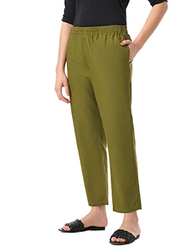 Image of FYLTR Women's Casual Cotton Linen Pull-up Pants