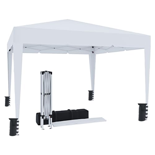 Gazebo Pieghevole 3x3 Metri - Struttura Acciaio, Telo Idrorepellente 160g/m², Con Sacche Pesi - Foto 8