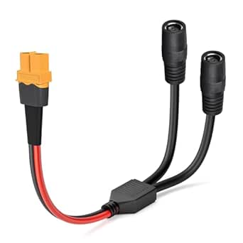 ELFCULB Répartiteur XT60 Y 12 AWG XT60 1 Femelle Vers 2 Mâles