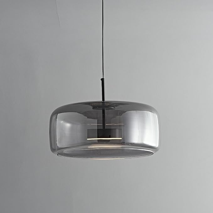 Décor Chronicle Modern Pendant Light, Adjustable Hanging Lamp with 3-Color LED (Warm, Natural, Cool White) for Living Room, Bedroom, Dining Room (Smokey Black Glass)(Pack of 1)-image-45