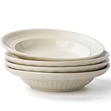 OniAnt Wide Rim Soup Bowls, 8 Inch Ceramic Rimmed Pasta Bowl Plates, Small Shallow Bowls Set of 4 for Side...