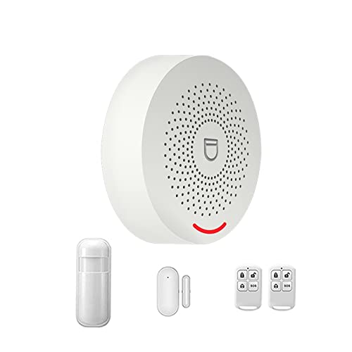 ZKLGS Allarme Casa Senza Fili, Tuya di Allarme Domestico Wireless 433 MHz Sicurezza antifurto Smart Home App Rilevatore di Movimento del sensore della Finestra della Porta(A)