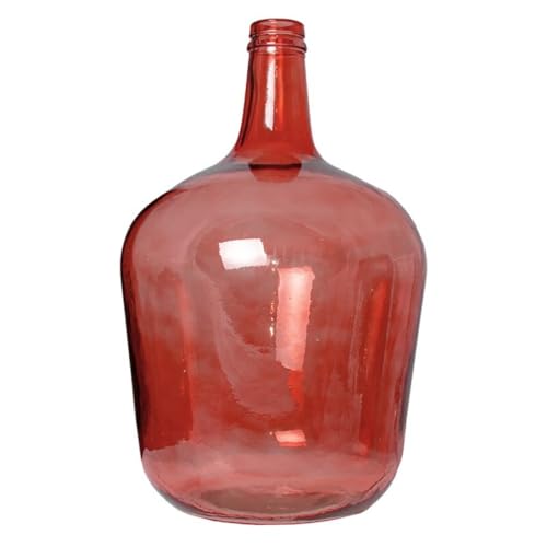 Cosecha Privada Cok Garrafa Vidrio Transparente - Damajuna - Estilo Apple Botijo transparente de colores. (Roja, 2 L)