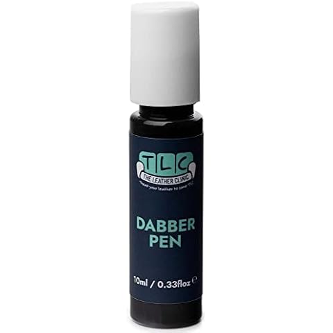 The Leather Clinic Leather & Vinyl Dabber Pen 10ml | Touch Up Scratch and Scuff Repair Pen for Sofas, Car Seats, Shoes, Bags | Restore Small Areas (Black) Cover
