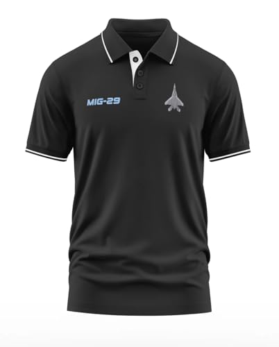 Image of WarriorWorld Men's Polo T-Shirt | 100% Pure Cotton 270 GSM | Fighter Aircraft Graphic | Aviation Style | Ideal for Pilots, Jet Fans & Streetwear.