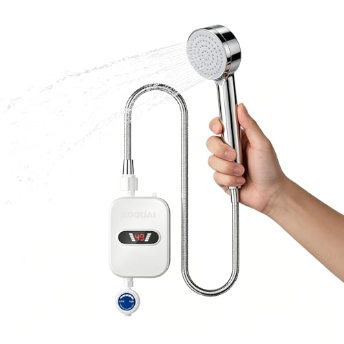 Chauffe Eau Instantané Electrique 3500W,Mini Chauffe-Eau Électrique Avec Pomme De Douche, 220v Chauffe-Eau Électrique Sans Réservoir Avec Affichage...