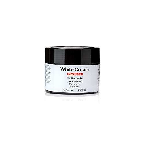MUST - Crema de tatuajes de cáñamo para tratamiento y curación post tatuaje, calmante e hidratante, da alivio y regenera la piel que no mancha, fabricada en Italia, 200 ml