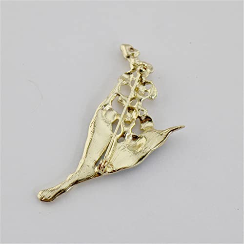 Junyy Vintage Enamel Leaf Lily Valley Brooch Women Handmade Elegant Party Breastpins Lapel Corsage(Gold), One Size #TOP2