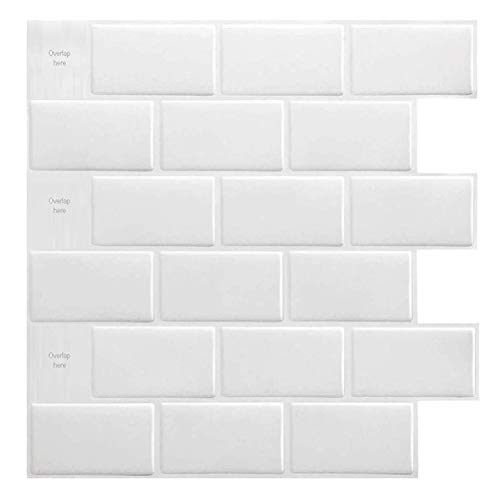 3D Wall Panels for Interior Wall Decor,10 Pcs Self-Adhesive 3D Wallpaper Faux Brick Panels Peel and Stick Wall Tile for Bathroom Kitchen Bedroom Living Room TV Walls Sofa Background (Beige10)