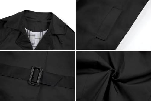 Image of Betusline Womens & Girls Waterproof Trench Coat Double Breasted Lapel Overcoat Outerwear, 3 Years - Women 2XL