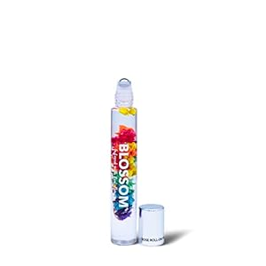 Blossom Roll on Perfume for Women Alcohol Free Rollerball Perfume Oil with Essential Oils, Infused with Real Flowers, Made in USA, 0.20oz (Rose, Violet, Lily, Magnolia, Amber, Cedarwood) Rainbow Rose