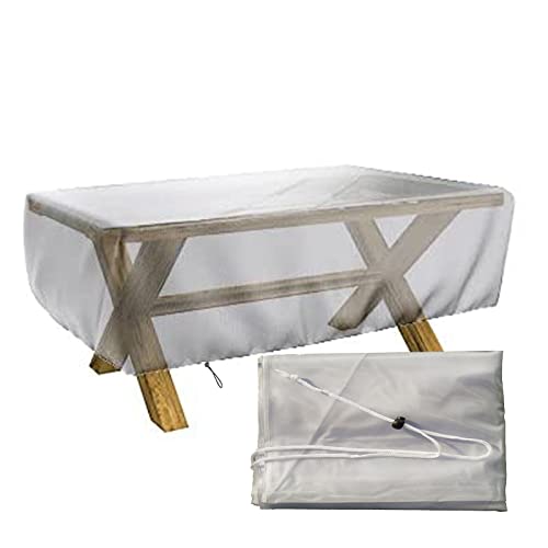 Outdoor Patio Furniture Cover Waterproof Heavy Duty PVC Sheet with Anti UV/Snow and Wind Proof for Garden Lawn Dining Table Chairs and Sofa Clear 70x70x70cm