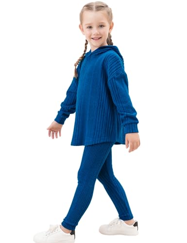Image of LecGee Women Fall Casual Hoodie Set Long Sleeve Oversized Sweatshirt Elastic Waist Legging Pant 2 Piece Outfit Tracksuit