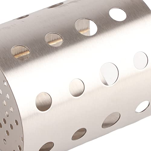 Fdit Chopsticks Holder Stainless Steel Utensil Holder Drying Rack with Circular Hole Tableware Storage Rack Organizer (M)