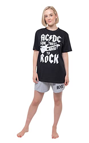 AC/DC Pyjamas For Those About To Rock Guitar Band Logo Official Black Unisex2