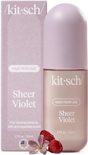 Kitsch Hair Perfume for Women - Sheer Violet | Clean Deodorizing & Patented Odor-Eliminating Technology Hair Spray & Body Mist - Freshen Hair Body & Pillows - Raspberry Soft Musk Scent - 50mL