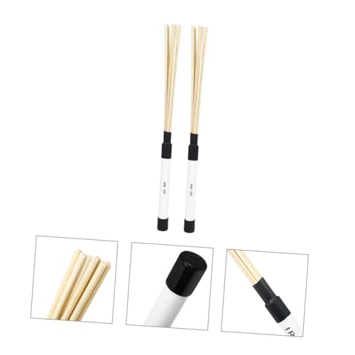 Set de 1 par de baquetas de madera para percusión blanco miniatura 5