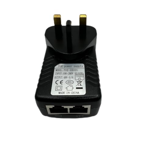 Multibao POE Power Supply Adapter 48v 0.5A PoE Injector adapter UK Wall Plug Power over Ethernet