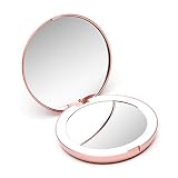Fancii Compact Makeup Mirror with Natural LED Lights, 1x/10x Magnification - Day...