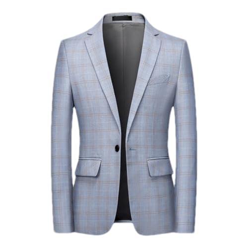 Men Classic Contrast Color Plaid Blazers Mens Casual Business Suit Jacket Plus-Size Coats