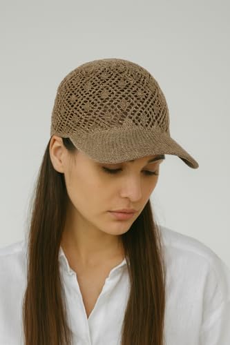 Gorra de béisbol de crochet para mujer ligera y transpirable miniatura 5