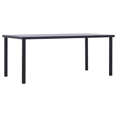 Extaum Mesa de Comedor de MDF Negro y Gris Hormigón 180X90X75 Cm, Mesa Salón Auxiliar Mesa Salón o Cocina
