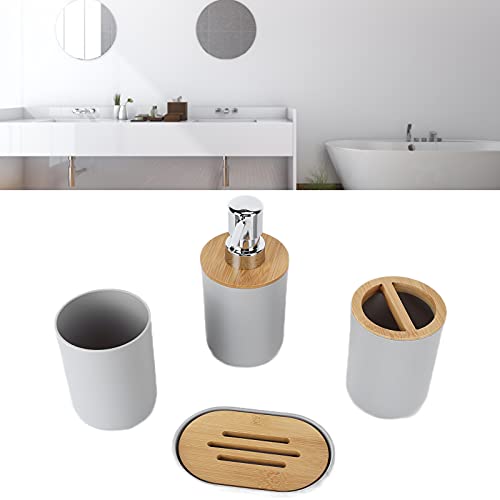 Set of 4 Complete Bathroom Accessories, Bathroom Set including Toothbrush Holder, Soap Dish, Lotion Dispenser and Cup - Image 3