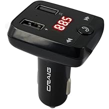Craig CBT3348A Bluetooth Car FM Radio Transmitter with and Microphone in Black