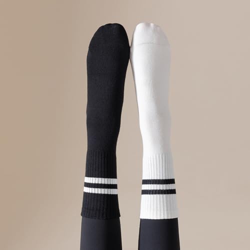 Image of Womens 4Pcs Pilates Grip Socks Non Slip Yoga Socks with Grips Barre Hospital Athletic Socks for Women