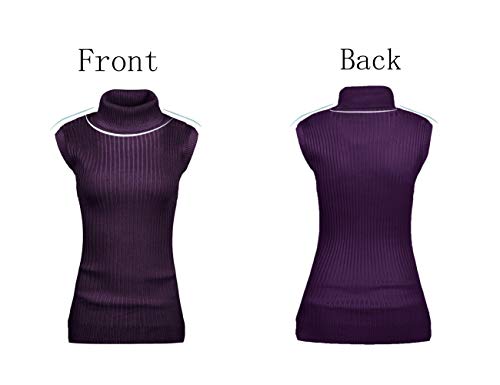 Image of v28 Women Sleeveless High Neck Turtleneck Stretchable Knit Sweater Top