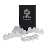 Toe separators and straighteners by APASIN, Bunion Pain Relief, Foot Spacers and Correctors use for Sports Activities, Yoga Practice & Running (2 Pairs - White)