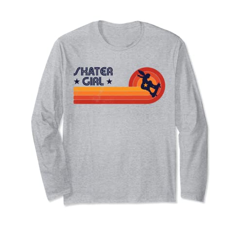 Skateboard Skater Girl Skateboarder Retro Skateboarding Langarmshirt Cover