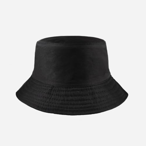 Image of Unisex Black Bucket Hat Waterproof Rain Hat Reversible Shiny Rave Bucket Hat for Concert Festival