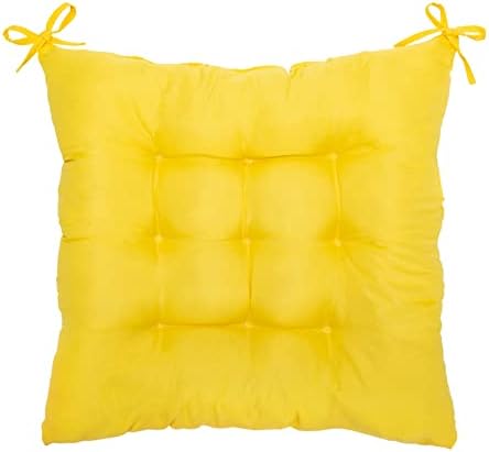 PICTURESQUE Soft Yellow Seat Pads for Dining Chair 35x35cm Cushion