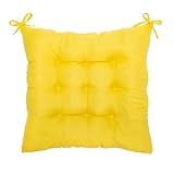 PICTURESQUE Soft Yellow Seat Pads for Dining Chair 35x35cm Cushion
