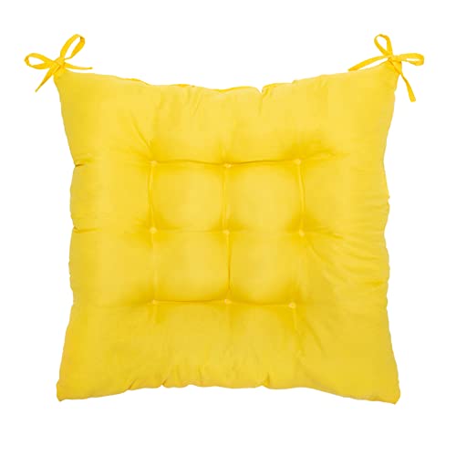 Picturesque Soft Yellow Seat Pads For Dining Chair 35X35Cm Cushion #TOP4