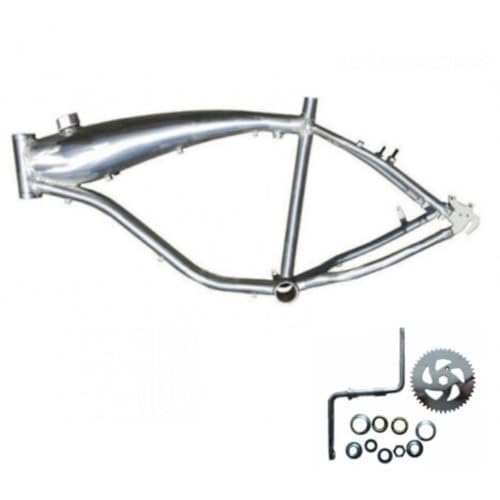 Bicycle Gas Frame 2.4L fuel tank and One Piece Crank 2'' Cup Wide Pedal Crank Kit