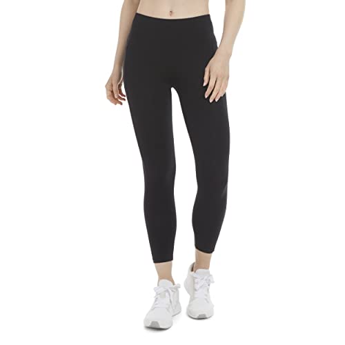 Energy Zone Women's Cotton Stretch 7/8 Legging with Pockets, Deep Black, Medium