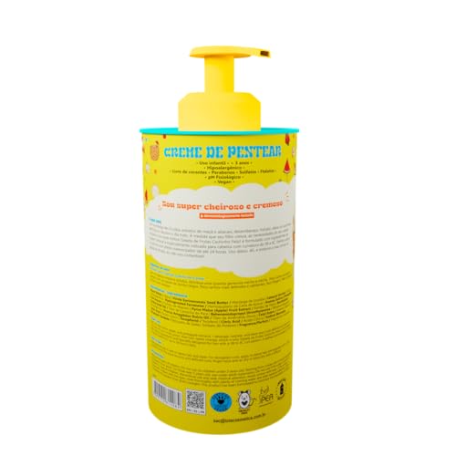 Lola Cosmetics, Cachinho Feliz Salada De Fruta Leave-In Cream, Unisex, 450g, Deep Hydration, Curl Definition, Frizz Control - Image 3