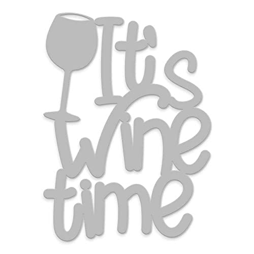 Declea Holz-Schriftzug zum Aufhängen It's Wine Time, ideal für die Küche - Dekoration für Zuhause, Küche, Restaurants und Lokale, dekorativer Schriftzug aus Holz, handgefertigt