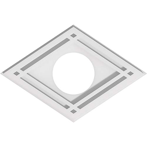 Image of Ekena Millwork CMP14X9DD-04000 Diamond Architectural Grade PVC Contemporary Urethane Ceiling Medallions 14 inchW x 9 3 /8 inchH x 4 inchID x 4 3 /4 inchC x 1 inchP