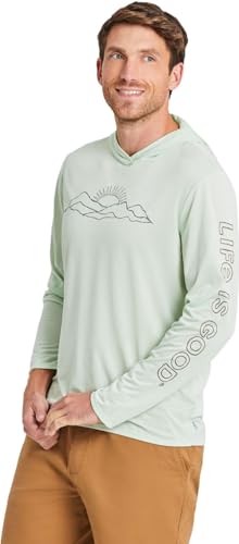 Life is Good - Mens Linear Mountain Sun Scene Long Sleeve Sun Crusher Hoodie