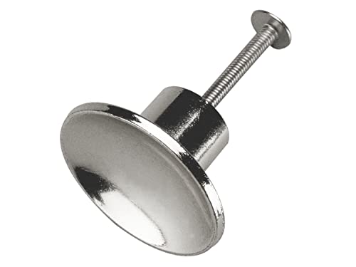 Amig - Lot de 2 poignées de meuble en zamak argenté Mod.30 avec finition chromée brillante | Poignées idéales pour les tiroirs et les portes de tous types...