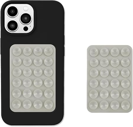 Suction Phone Case Sticker Grip Silicone Holder Mount for Hands-Free Mobile Accessory Holder Grip, Video Phone Accessory Compatible Mirror, Shower (Grey)-image-18
