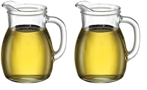 Glaskanne Bormioli Rocco Bistrot brocca con tacca riempimento da 500 ml, anello di pressione, 1 Pezzo Jarra Bistro 0,5 lt, 500 milliliters, Vidrio, Transparent (Paquete de 2)