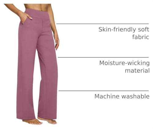 Image of G4Free EverGoing Yoga Pants Women Wide Leg Pants with Pockets High Waist Stretch Dress Casual Sweatpants Petite /Regular /Tall